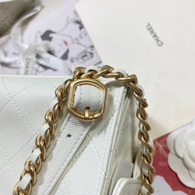 CHANEL 25 Medium Backpack AS5600 white