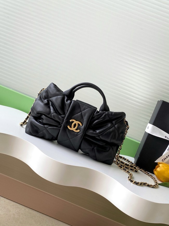 Chanel Shiny Lambskin Mini Bow Bag AS5849 black