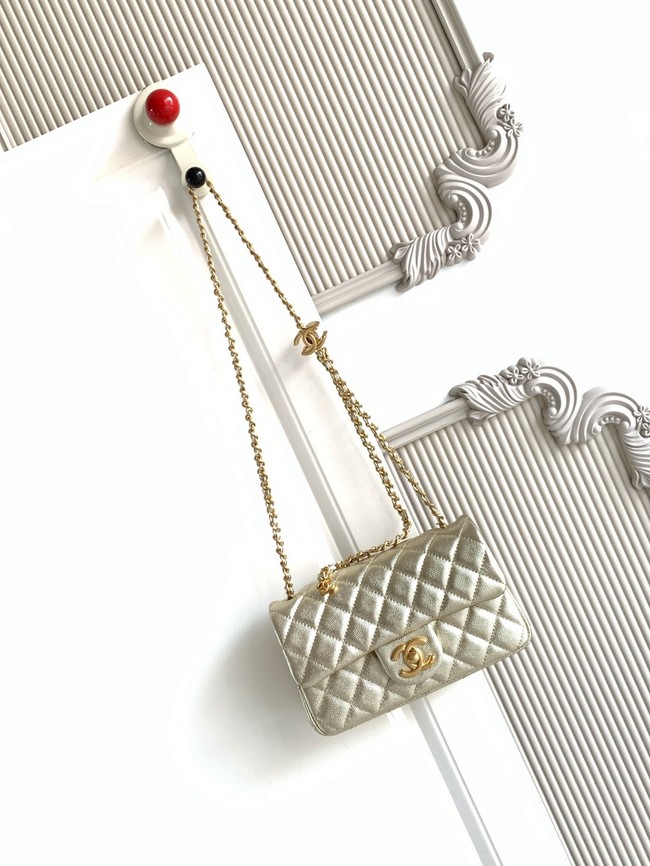 CHANEL mini Flap Bag  AS5759 light gold