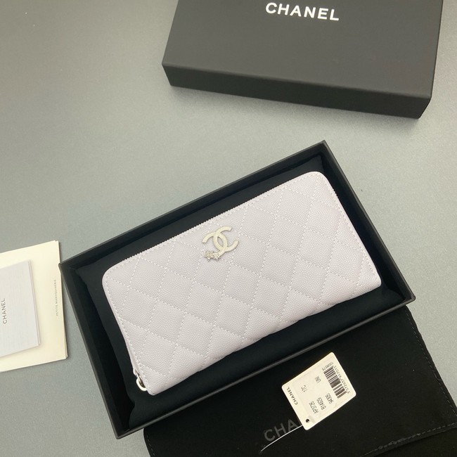 Chanel Classic Zipped Wallet 3726 light gray