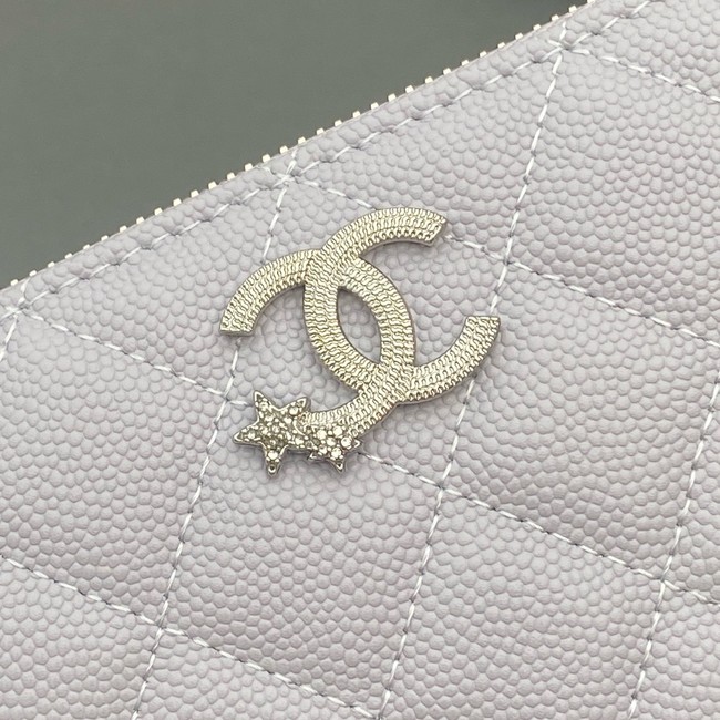 Chanel Classic Zipped Wallet 3726 light gray