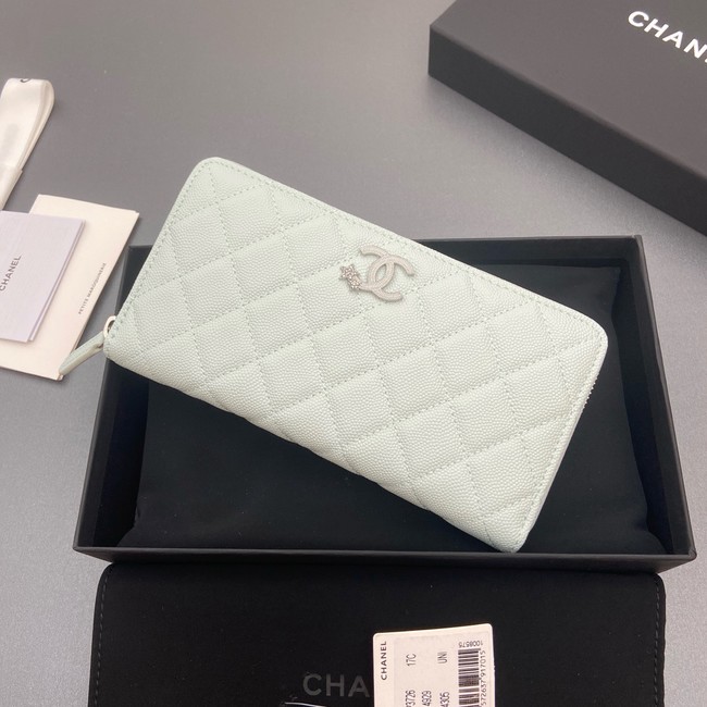 Chanel Classic Zipped Wallet 3726 light blue