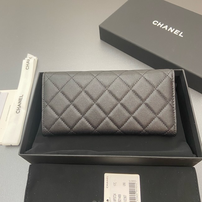 Chanel Long Flap Wallet AP3724 black
