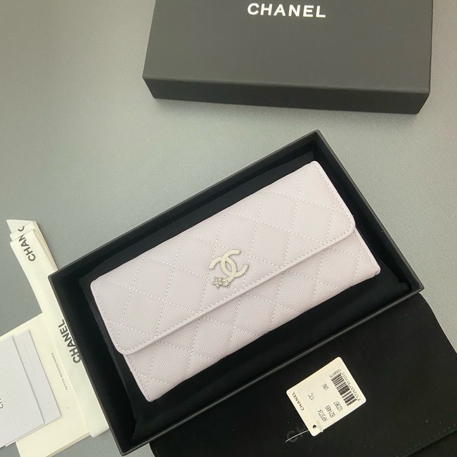 Chanel Long Flap Wallet AP3724 light gray