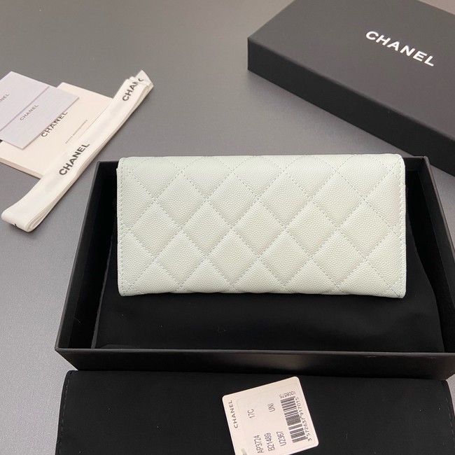 Chanel Long Flap Wallet AP3724 light blue