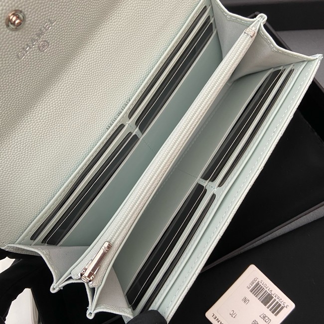 Chanel Long Flap Wallet AP3724 light blue