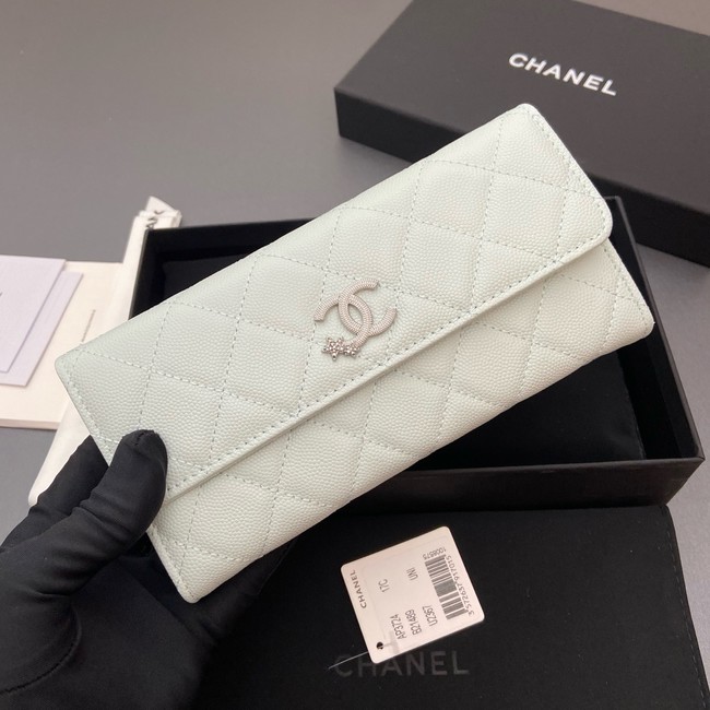 Chanel Long Flap Wallet AP3724 light blue