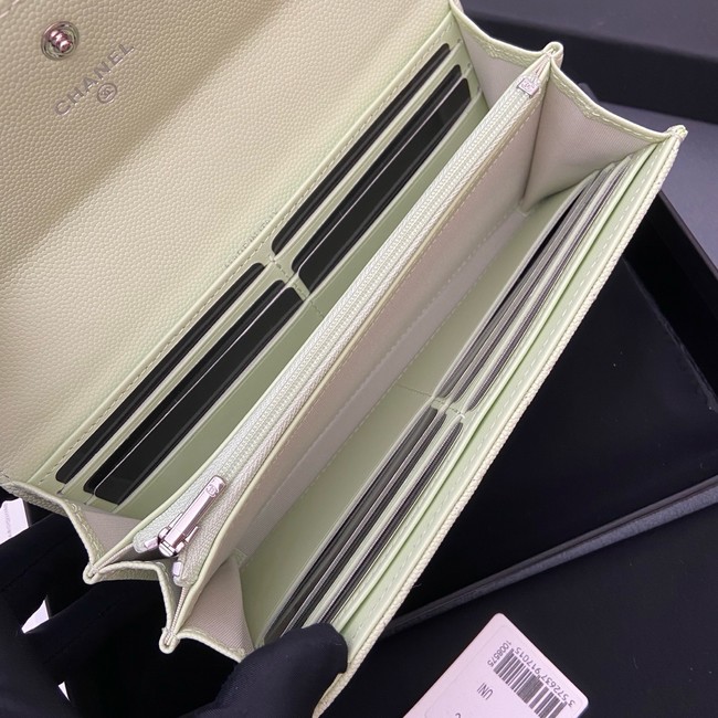 Chanel Long Flap Wallet AP3724 light green