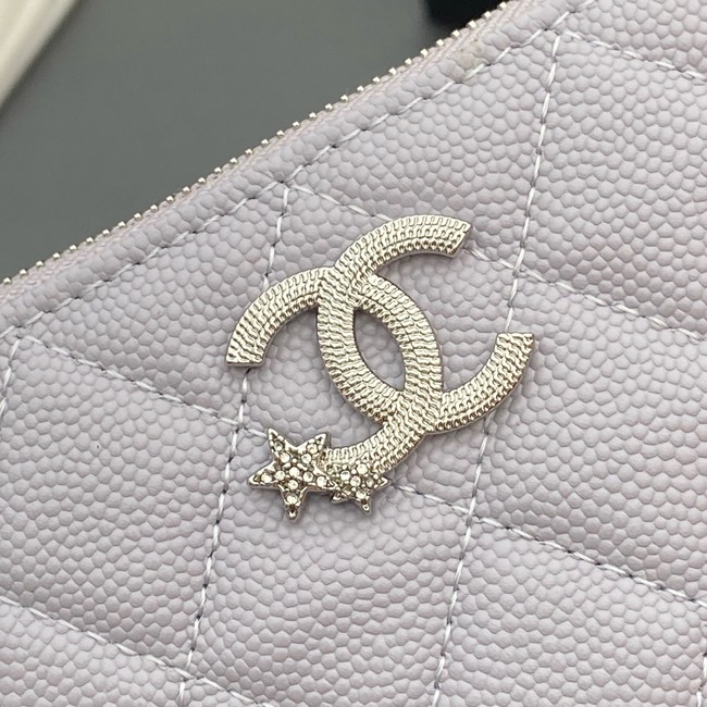 Chanel Zipped Pocket wallet S4811 light gray
