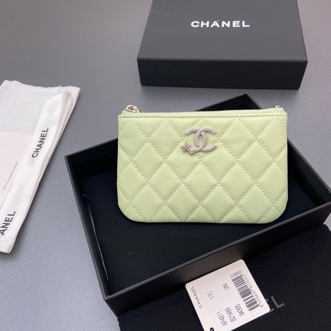 Chanel Zipped Pocket wallet S4811 light green