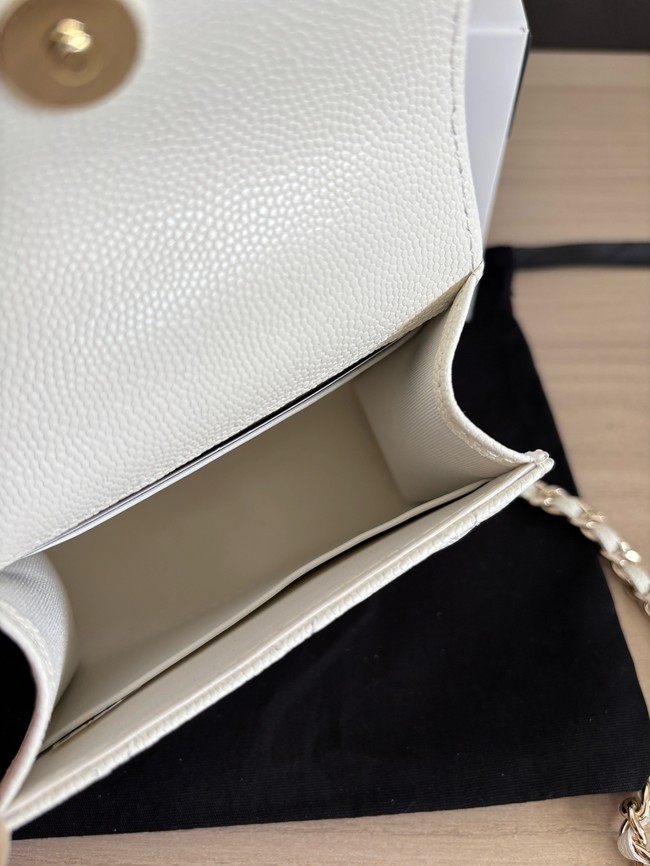 CHANEL Clutch With Chain 96183 white