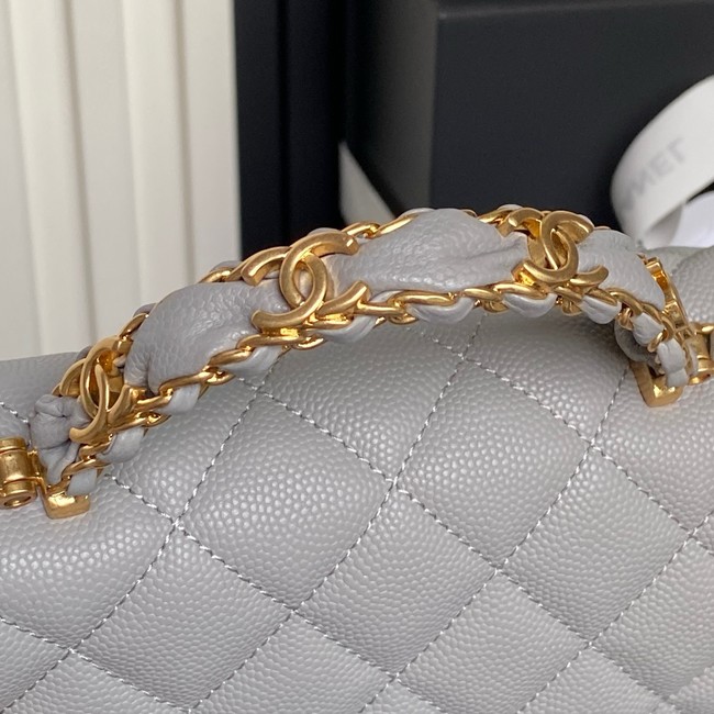 CHANEL Clutch With Chain AS2701 gray&gold Metal