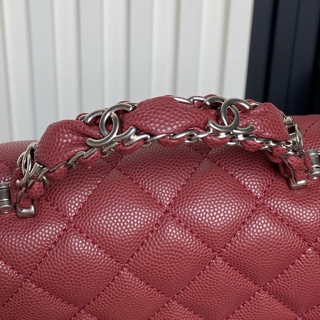 CHANEL Clutch With Chain AS2701 red&Silver Metal