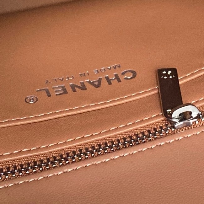 CHANEL Mini Flap Bag AS5758 Camel&Silver Metal