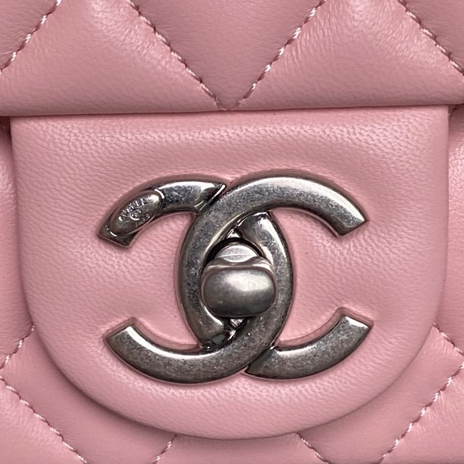 CHANEL Mini Flap Bag AS5758 pink&Silver Metal
