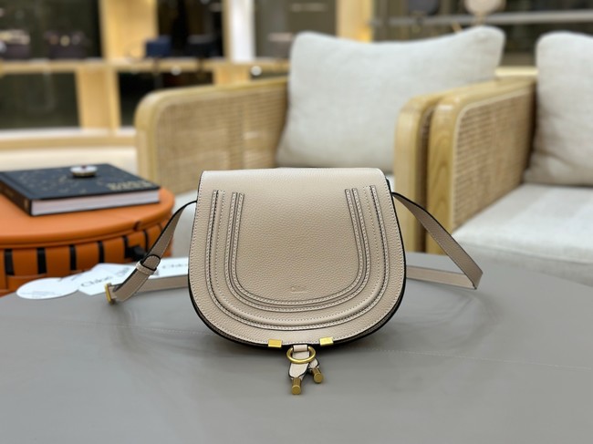 Chloe Grained Calfskin MARCIE saddle bag 31054 Cream