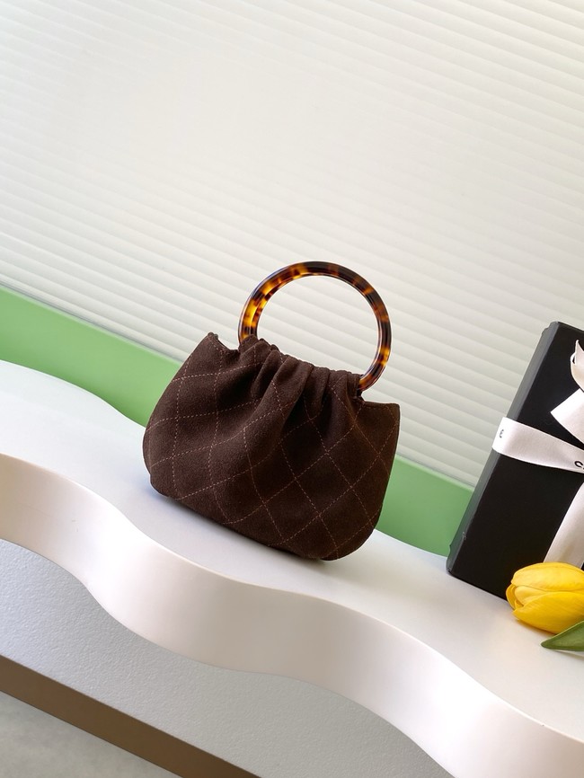 CHANEL mini Hobo Bag Suede AS4981 Coffee