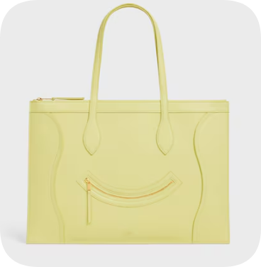 Celine FLAT CABAS NEW LUGGAGE IN GLOSSY CALFSKIN 123963 CITRUS