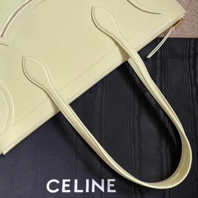 Celine FLAT CABAS NEW LUGGAGE IN GLOSSY CALFSKIN 123963 CITRUS