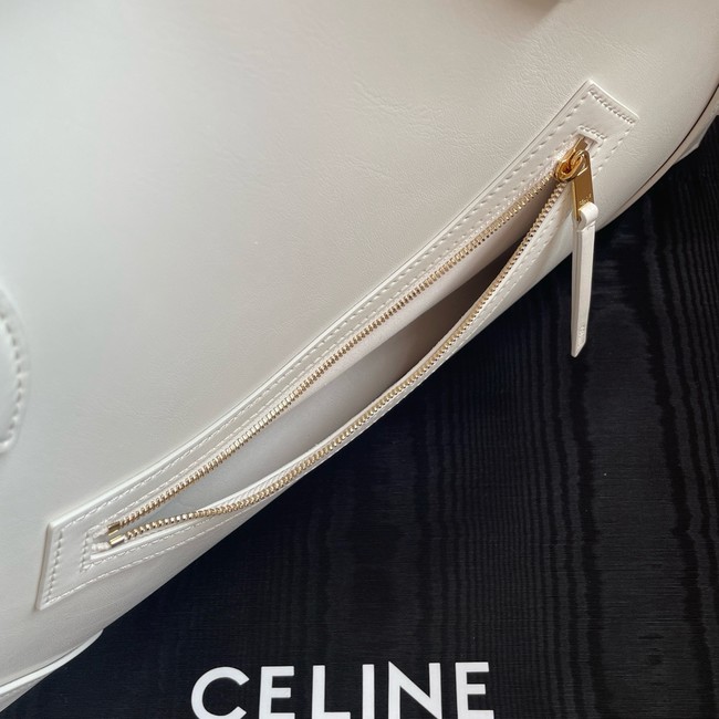 Celine FLAT CABAS NEW LUGGAGE IN GLOSSY CALFSKIN 123963 WHITE