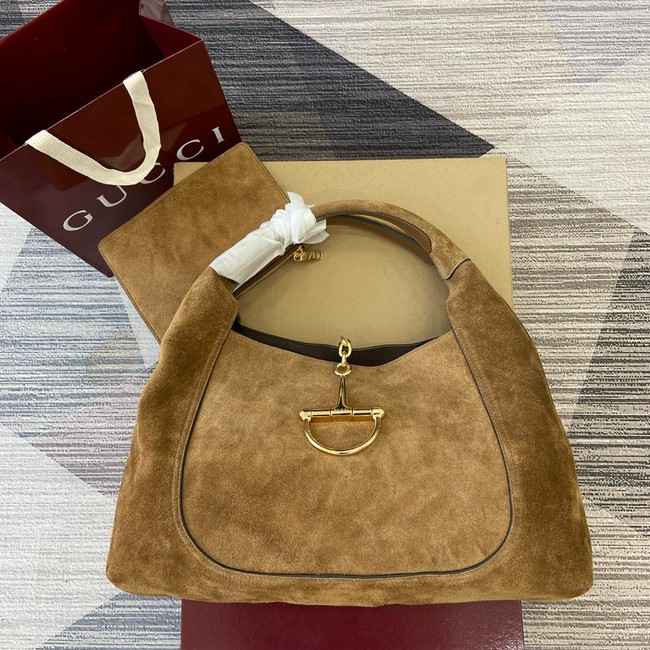 Gucci Softbit maxi shoulder bag 837466 Variation brown suede