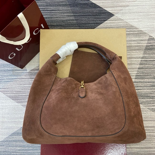 Gucci Softbit maxi shoulder bag Variation 837466  dark brown suede