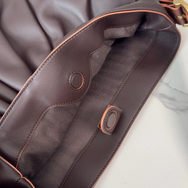 Loewe Leather Shoulder Bag 012537 dark brown