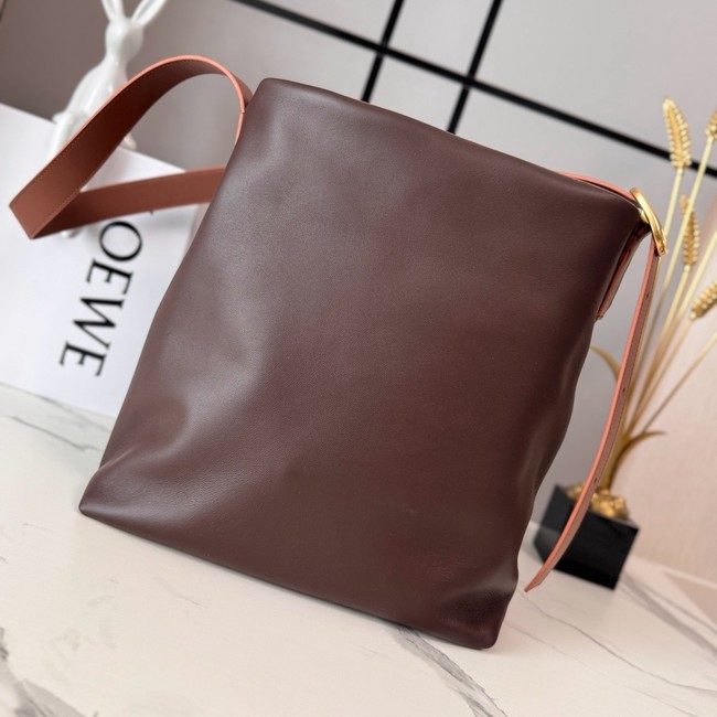 Loewe Leather Shoulder Bag 012537 dark brown