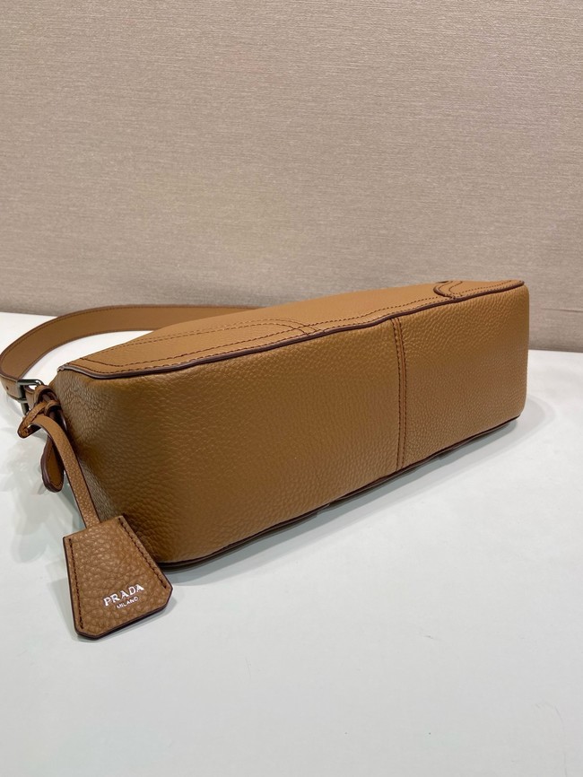 Prada Aimee large leather shoulder bag 1BC280 Caramel