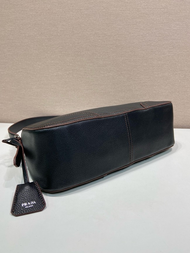 Prada Aimee large leather shoulder bag 1BC280 black