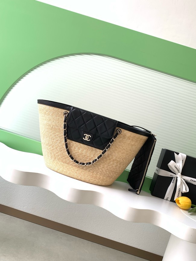 CHANEL Large Tote AS5952 Beige & black