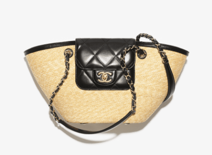 CHANEL Small Tote AS5951 Beige & black