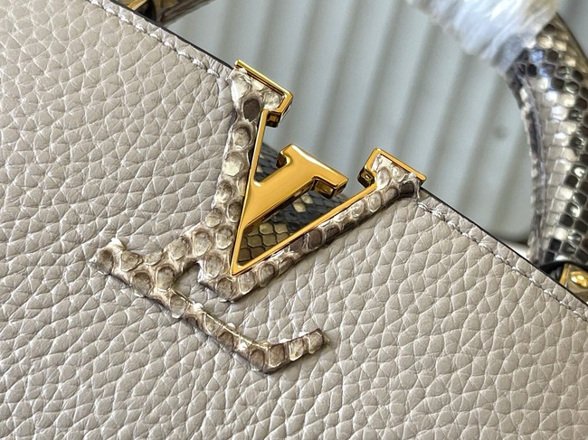 Louis Vuitton Capucines Mini M89369 light gray&gray Snake skin