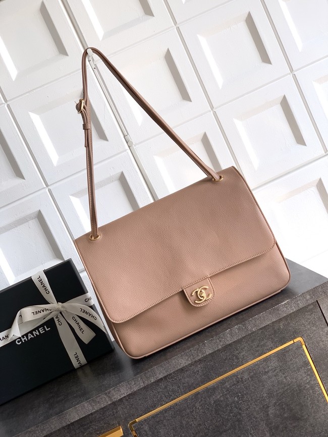 CHANEL Maxi Classic Handbag AS58601 Apricot