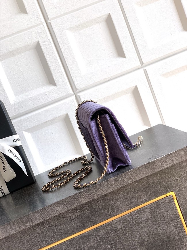 Chanel velvet Wallet On Chain AP1450 Purple
