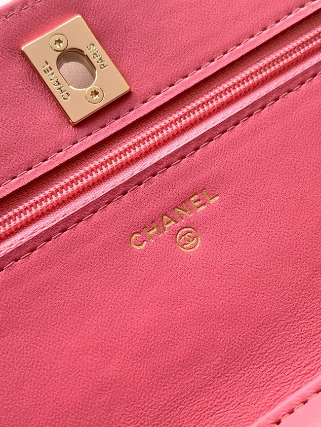 Chanel velvet Wallet On Chain AP1450 pink