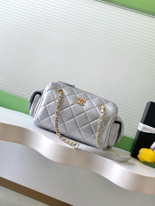 Chanel Lambskin Bowling Bag AS5791 Silver