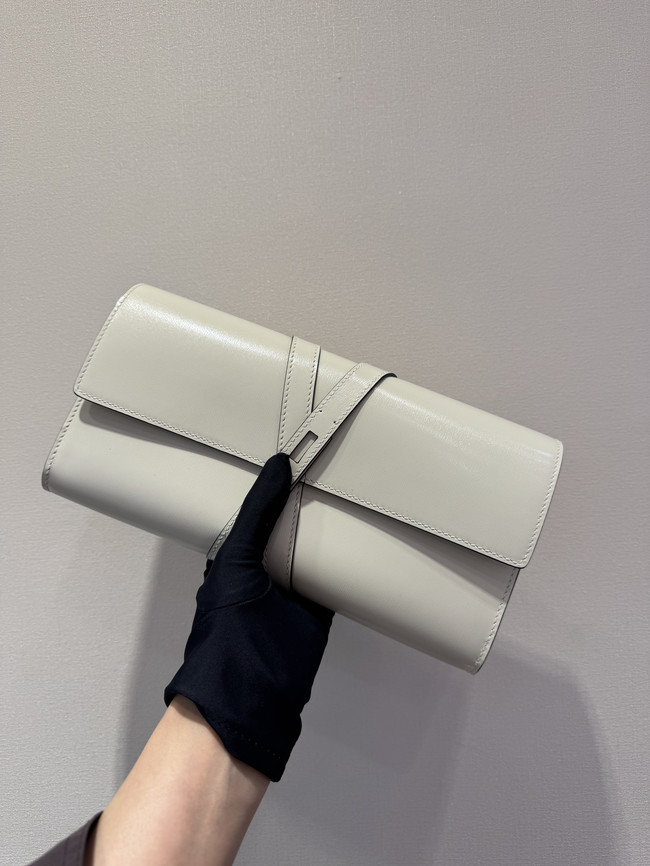 Hermes swift Leather Clutch 37568 Cream