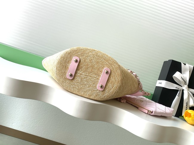 CHANEL Small Tote AS5951 Beige & pink
