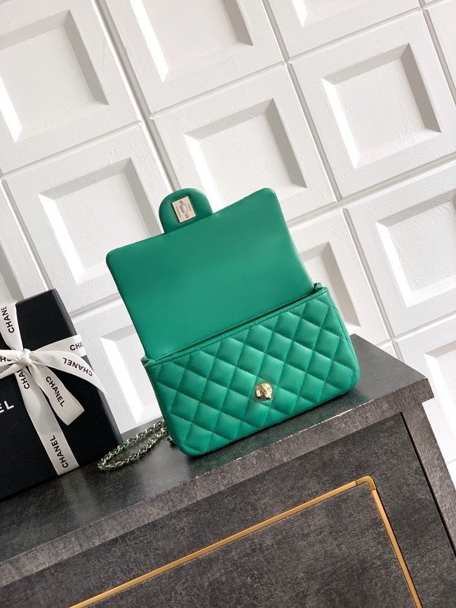 CHANEL Mini Flap Bag with Top Handle AP2431 green