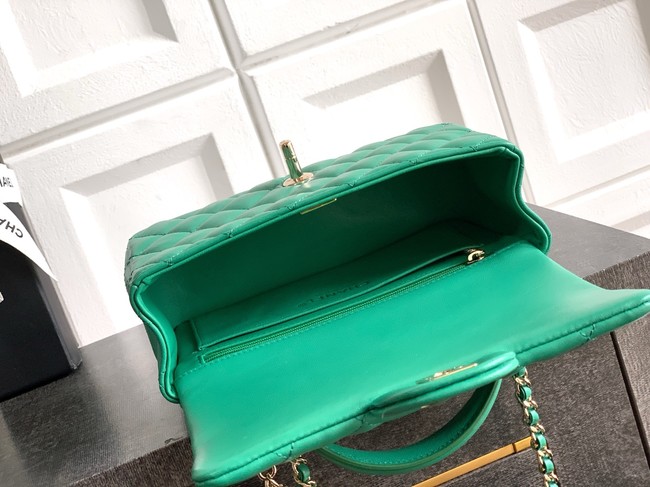 CHANEL Mini Flap Bag with Top Handle AP2431 green