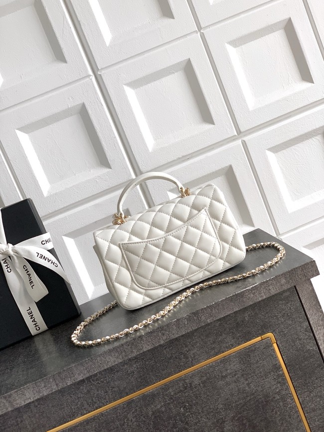 CHANEL Mini Flap Bag with Top Handle AP2431 white