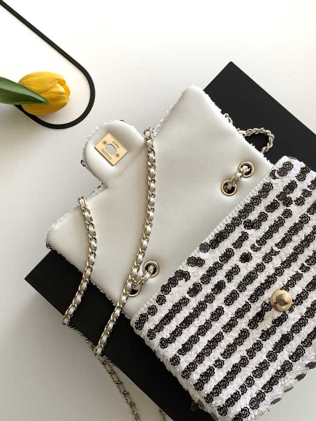 CHANEL Evening Bag AS4298 black&white