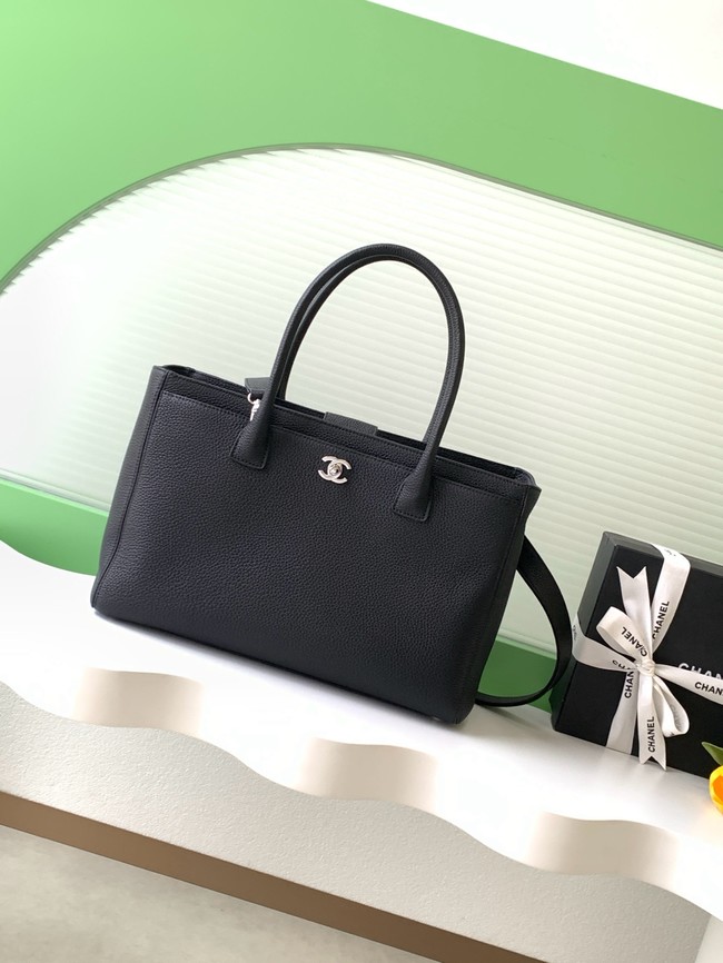CHANEL Medium Tote Bag AS2157 black&Silver-Tone Metal