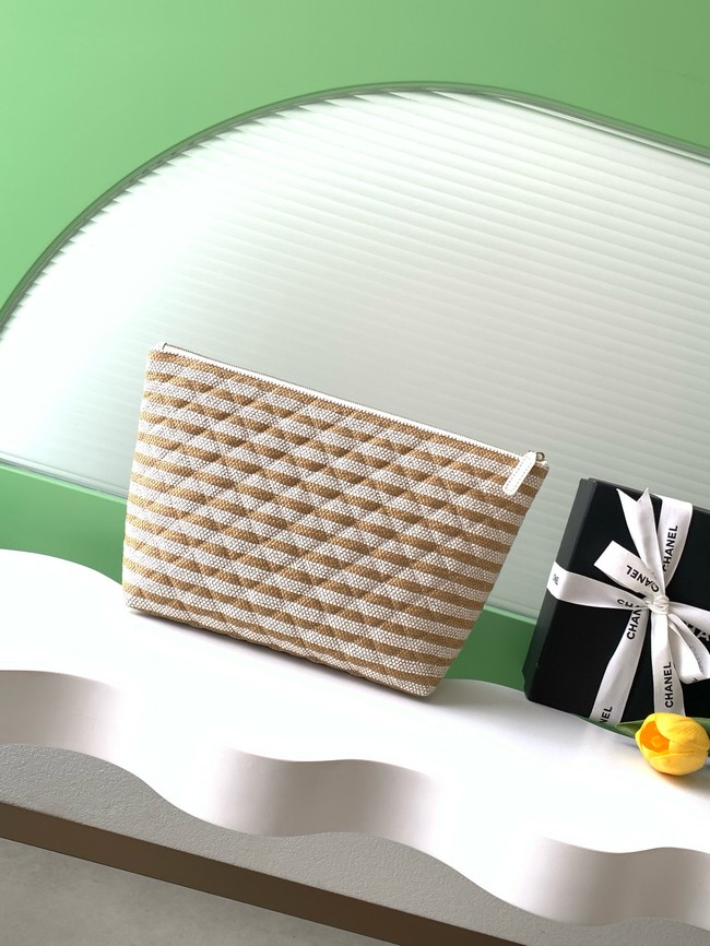 CHANEL Zipped Case AS4988 Dark Beige