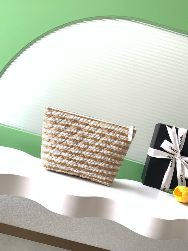 CHANEL Zipped Case AS4989 Dark Beige