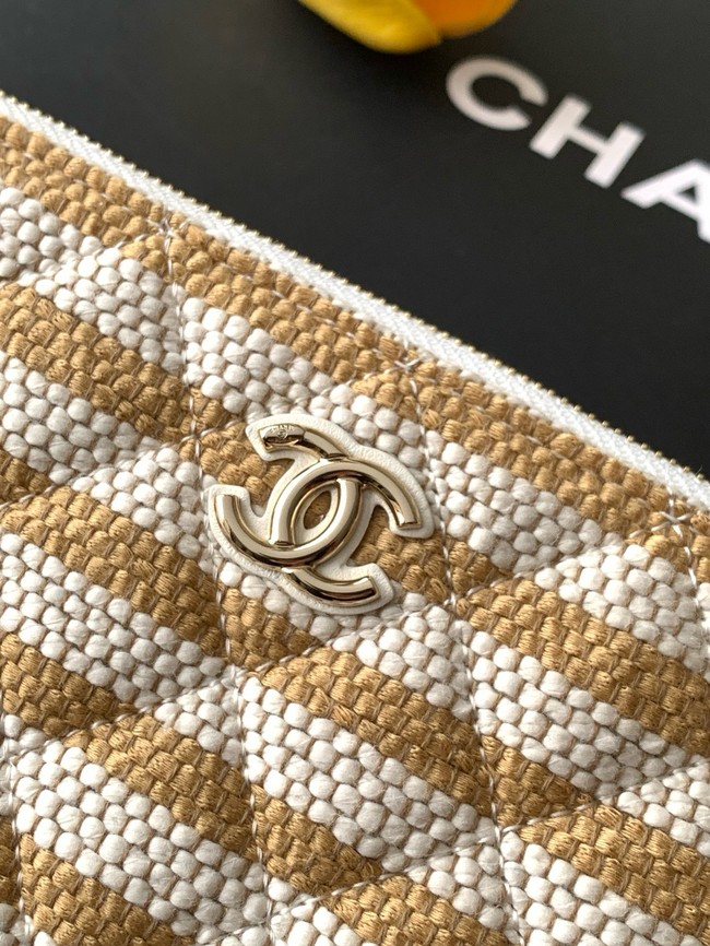 CHANEL Zipped Case AS4989 Dark Beige
