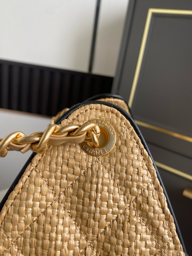 CHANEL 25 Small Handbag Printed Fabric AS5293 brown