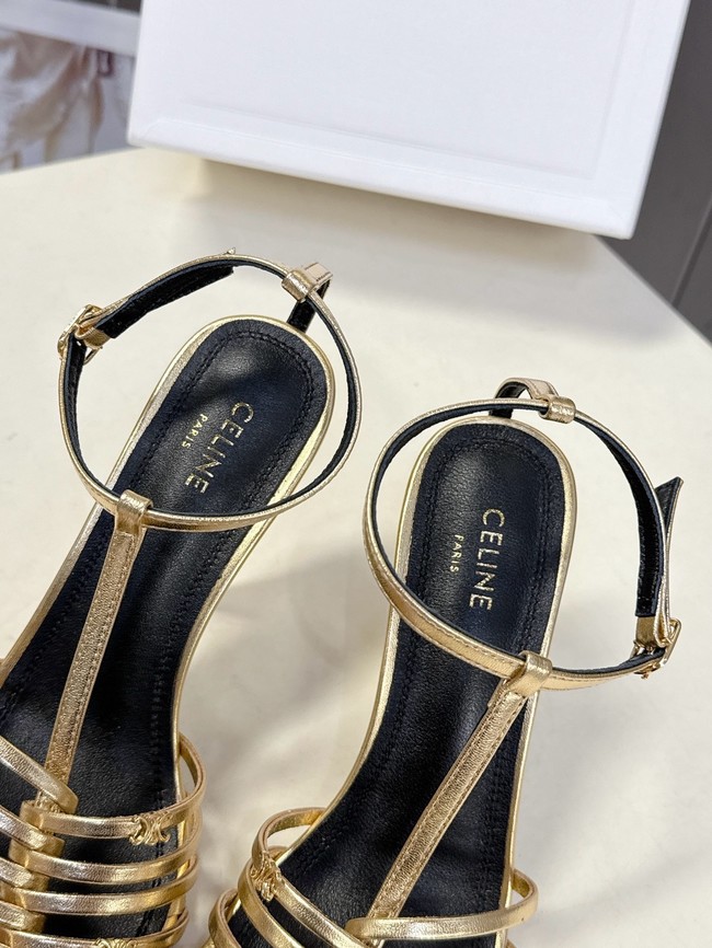 CELINE CAGE STRAPPY SANDAL IN LAMINATED LAMBSKIN 36657-1