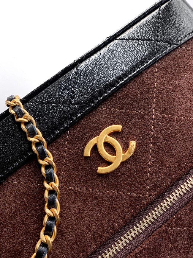 CHANEL Vanity with Chain AP5186 black&dark brown